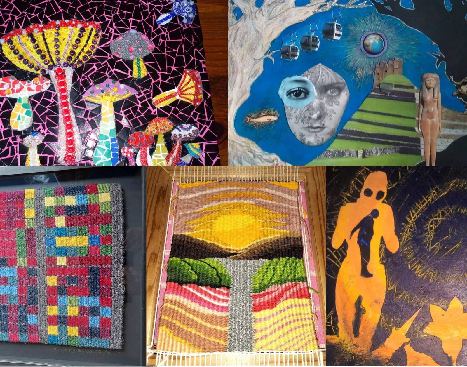 We 3 Create exhibition in Broadway Gallery. Work by Sarah Camplin, Lauren Foster and Clare Quigley