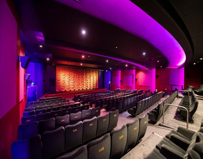 Screen One seats and curtain. 